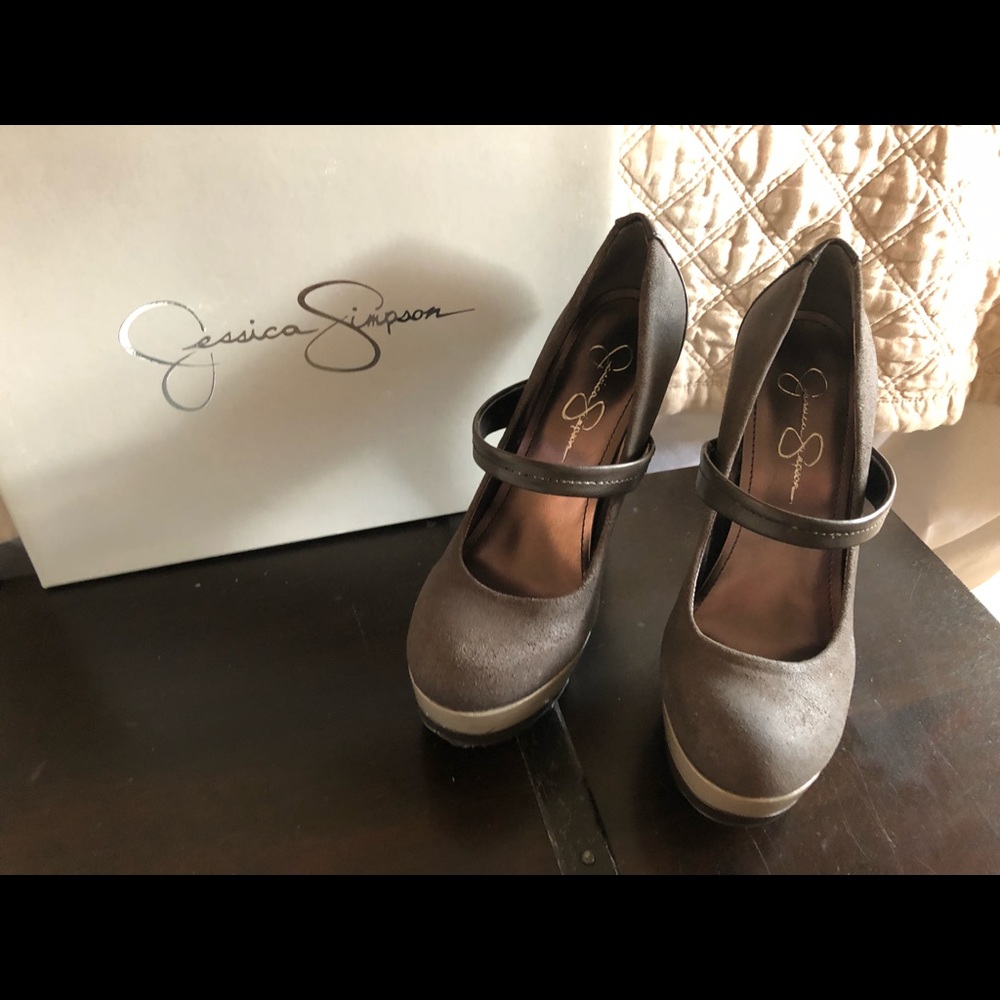 Jessica Simpson heels- storm grey/Colorado leather